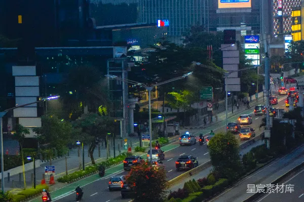 高清摄影 城市夜景中的繁忙街道