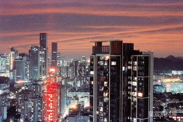 高清摄影 夜幕下的都市剪影