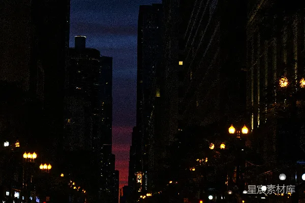 高清摄影 夜幕下的城市街道