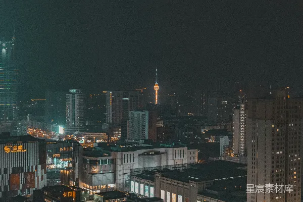 高清摄影 夜幕下的城市天际线