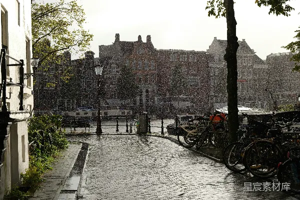 高清摄影 荷兰雨中街景