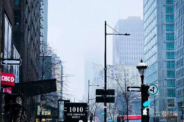 高清摄影 雨中的城市街景