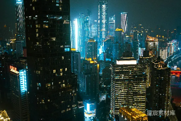 高清摄影 夜幕下的繁华都市