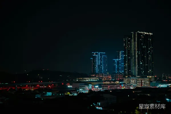 高清摄影 夜幕下的城市剪影