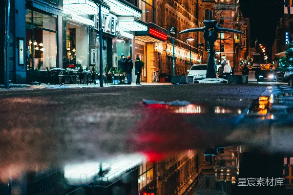 高清摄影 夜幕下的城市倒影
