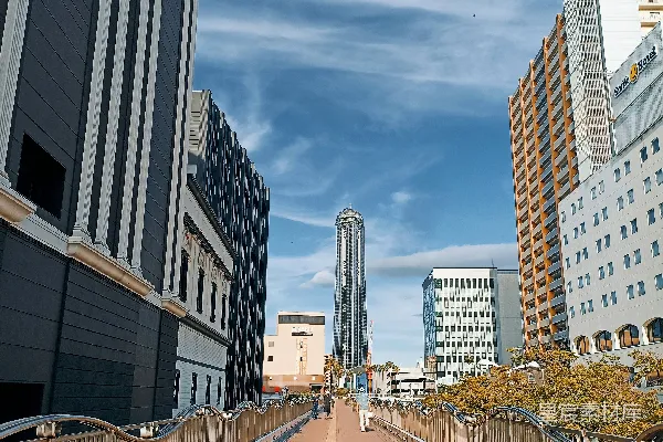 高清摄影 城市桥梁上的晴天漫步