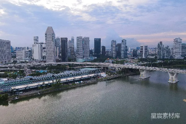 高清摄影 新加坡滨海湾天际线