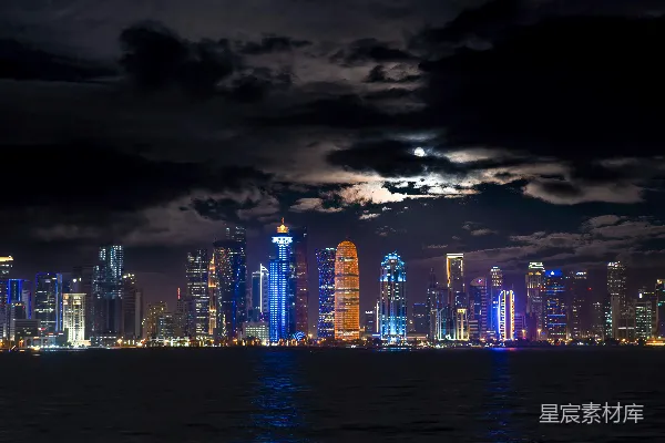 高清摄影 夜幕下的城市天际线