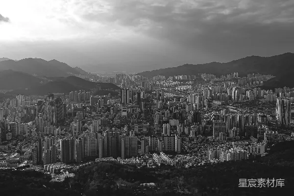 高清摄影 城市山河：黑白的城市天际线