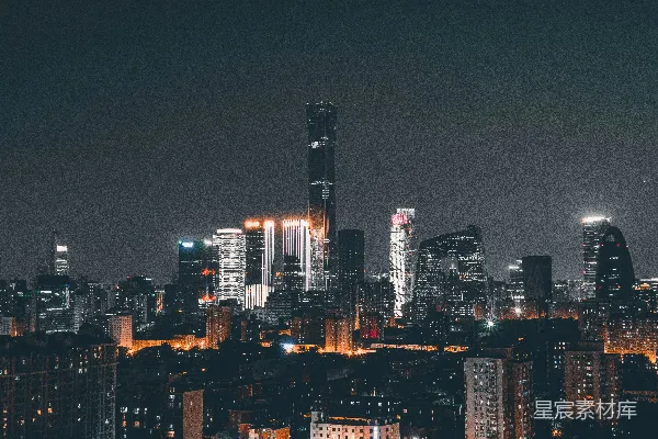 高清摄影 夜幕下的城市天际线