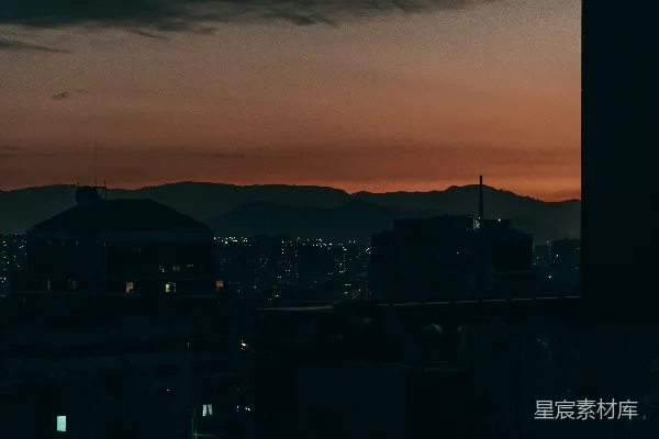 高清摄影 黄昏城市剪影