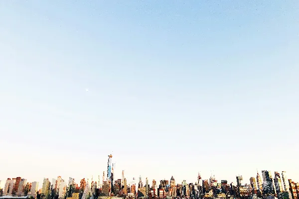 高清摄影 纽约天际线的日落