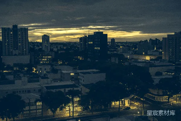 高清摄影 黄昏时的城市风景