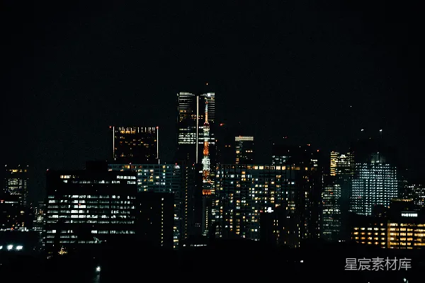高清摄影 夜幕下的城市剪影