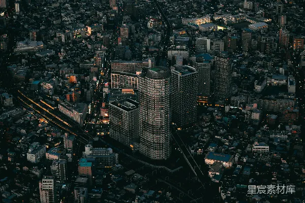 高清摄影 夜幕下的城市全景