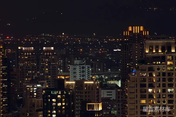 高清摄影 夜幕下的城市天际线