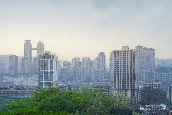 高清摄影 重庆山城高楼林立的景象