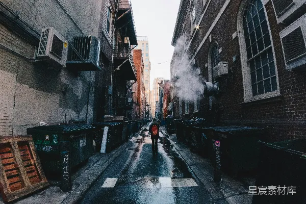 高清摄影 雨中的小巷