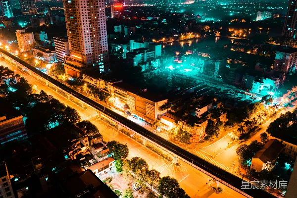 高清摄影 城市夜景俯瞰
