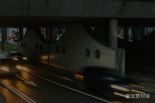 高清摄影 城市夜晚的交通与建筑
