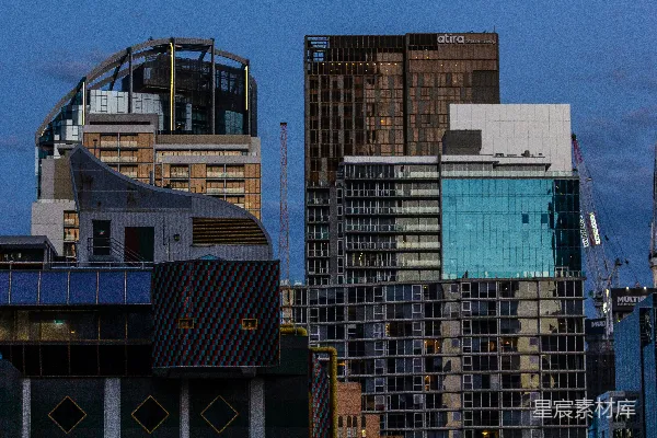 高清摄影 城市天际线的现代建筑群