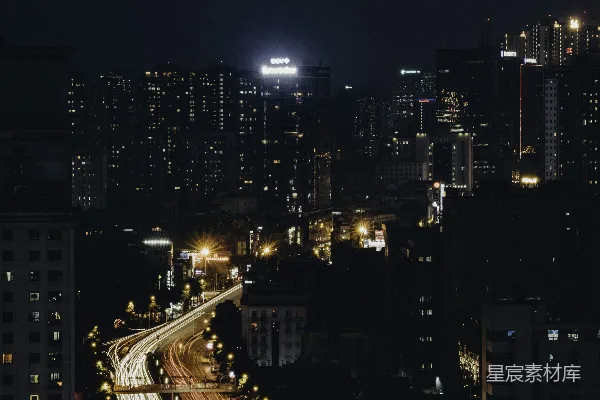 高清摄影 夜幕下的城市繁华