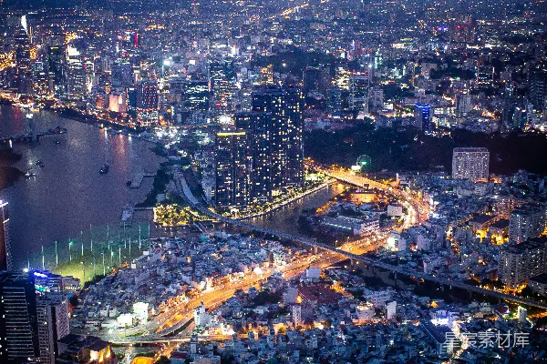高清摄影 夜幕下的城市天际线