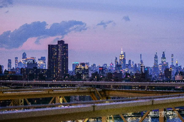 高清摄影 暮色下的城市天际线