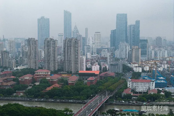 高清摄影 城市天际线与河流景观