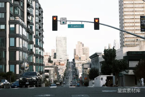 高清摄影 城市街景中的红绿灯