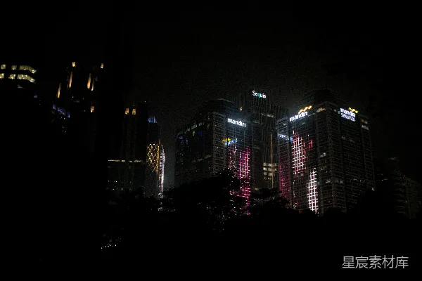 高清摄影 夜幕下的摩天大楼