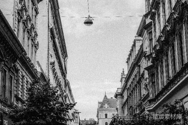 高清摄影 黑白老城街景