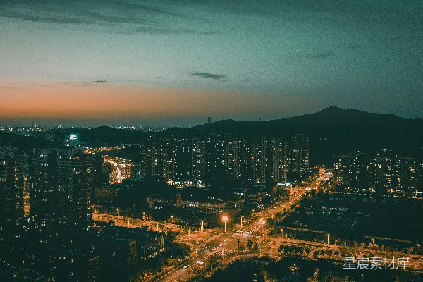 高清摄影 夜幕下的城市剪影