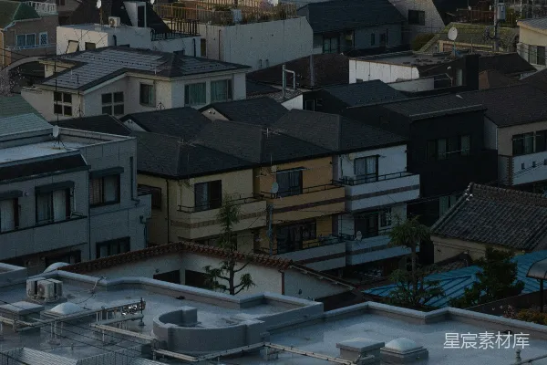 高清摄影 东京住宅区的屋顶风景