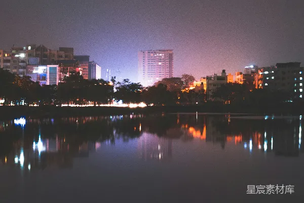 高清摄影 夜幕下的城市倒影