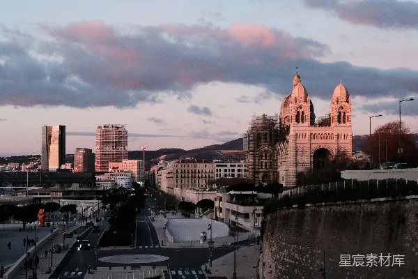 高清摄影 日落时分的城市风景
