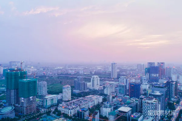 高清摄影 都市日落全景