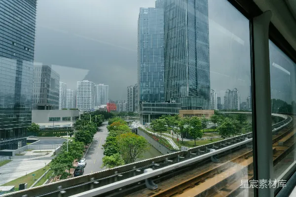 高清摄影 城市列车视角下的现代都市