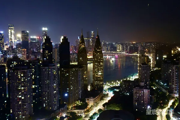 高清摄影 夜幕下的城市全景