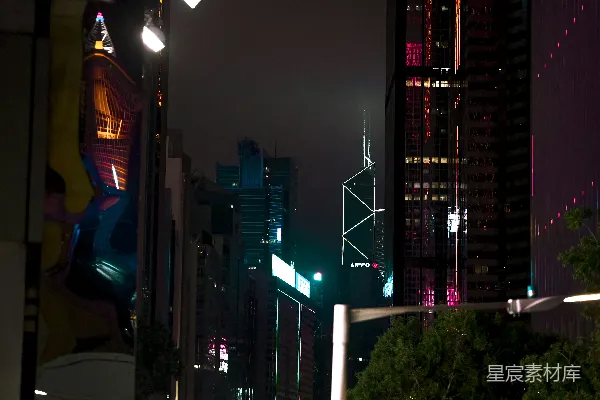 高清摄影 香港夜景霓虹灯塔