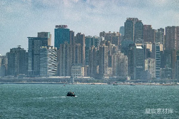 高清摄影 香港维港边的都市风景