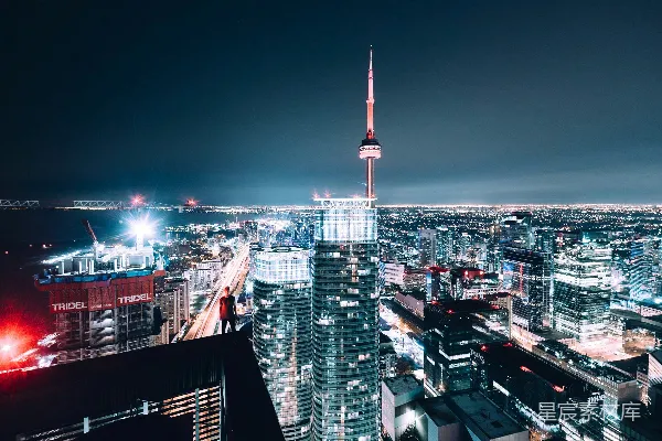 高清摄影 夜幕下的城市天际线