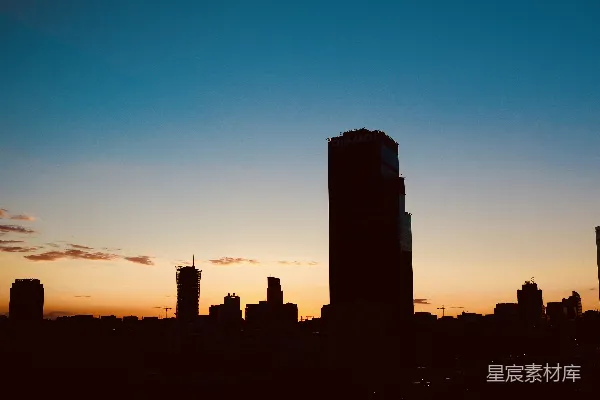 高清摄影 日落时的城市剪影