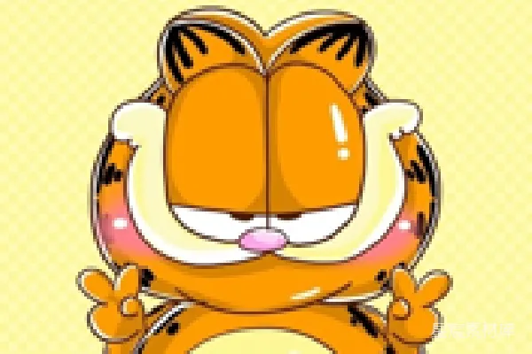 元素素材 加菲猫闭眼搞笑表情包