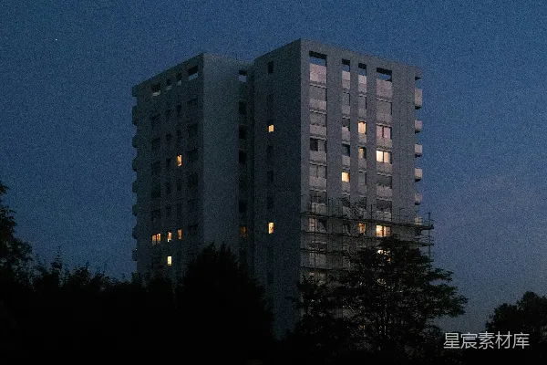 高清摄影 夜幕下的高层建筑