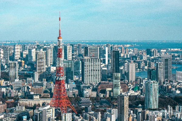 高清摄影 东京塔俯瞰城市