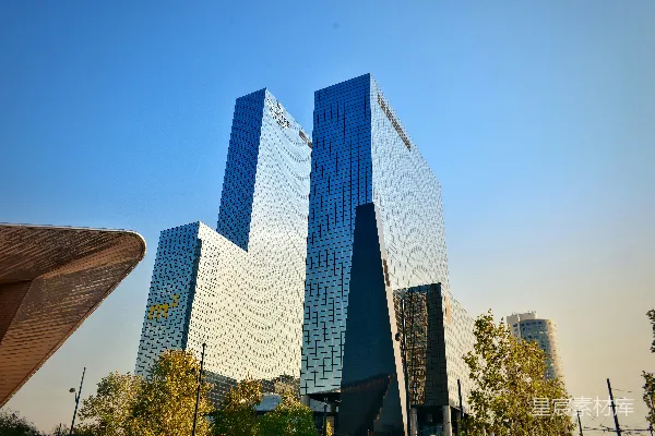高清摄影 现代都市中的玻璃建筑