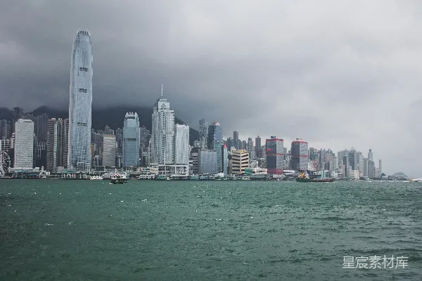 高清摄影 雨中香港天际线