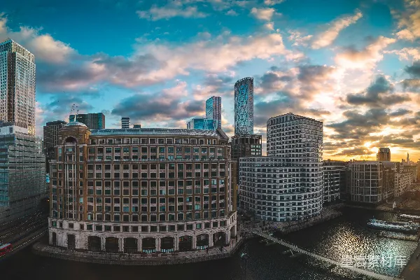 高清摄影 现代都市的夕阳景色