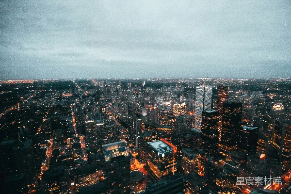 高清摄影 黄昏时分的都市夜景